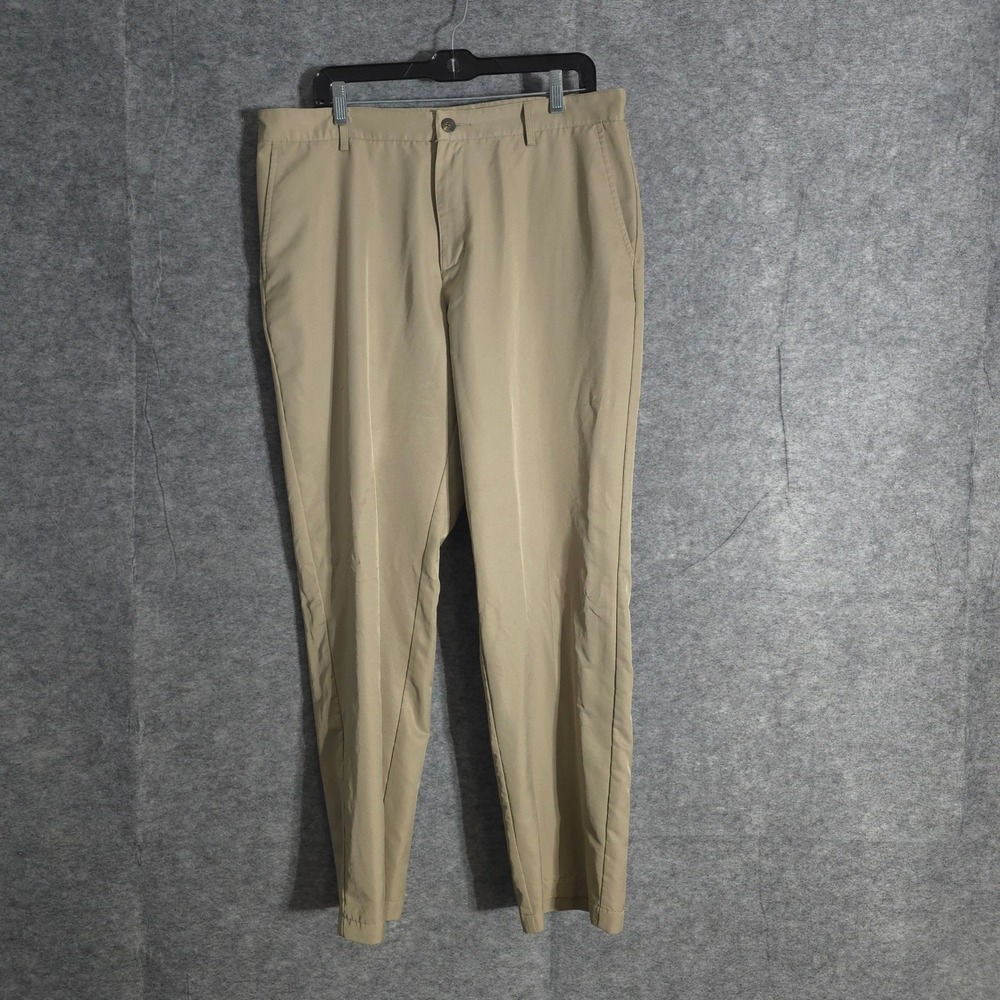 Adidas ClimaLite Golf Pants Men's 36x32 Beige Trousers Athletic Casual Sports